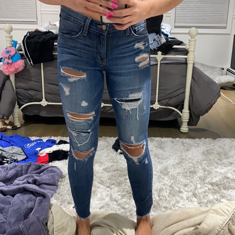 Flying monkey blue ripped jeans